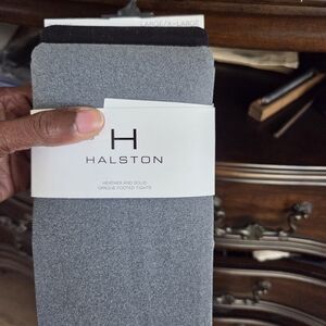 Halston Heritage Gray Men's Opaque Footed Tights